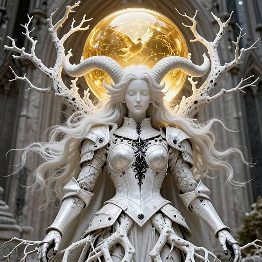 White Rootform Tree Knightess Closeup