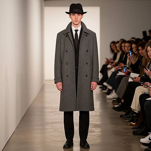 Man in Coat and Hat Costume