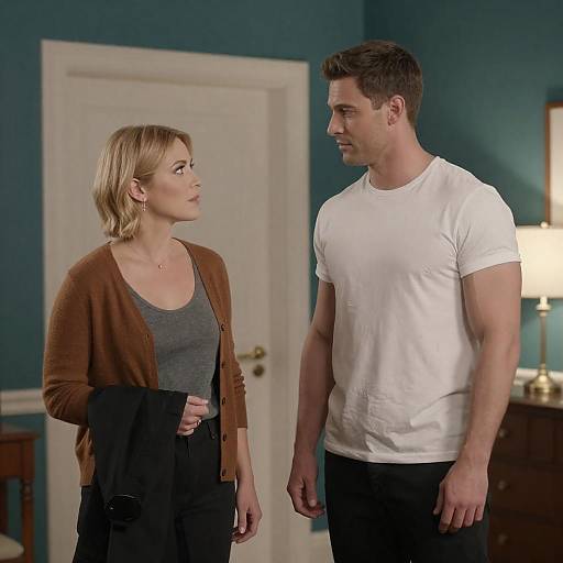 Indoor Portrait of a Couple in Neutral Tones