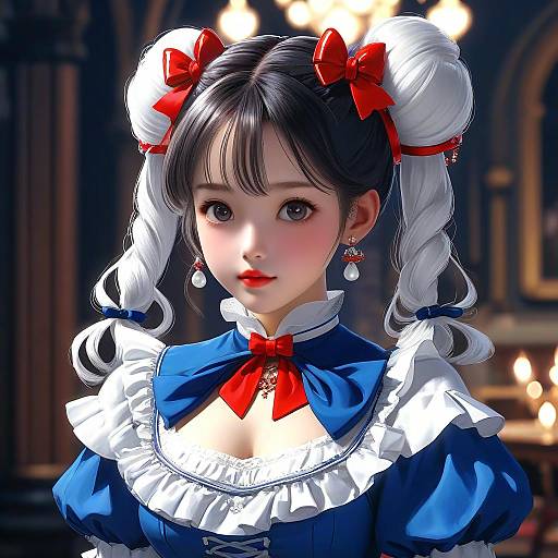 1990s Style Elegant Girl Portrait