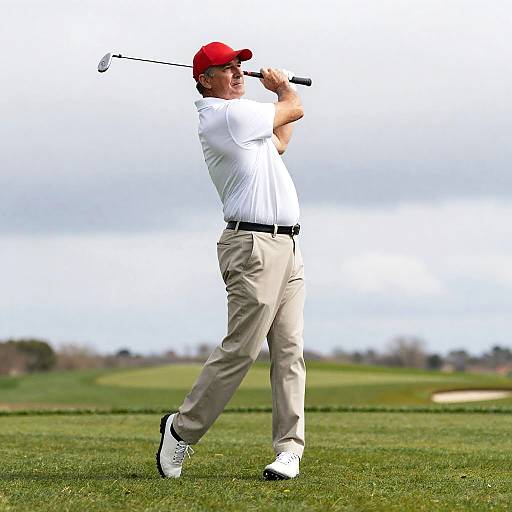 Focused Golfer in Action on the Course