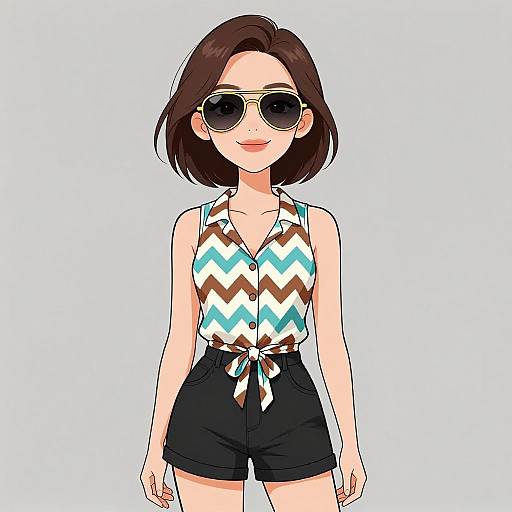 Smiling Woman in Casual Summer Outfit