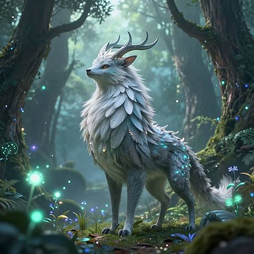 Mythical Forest Creature in Enchanted Woods