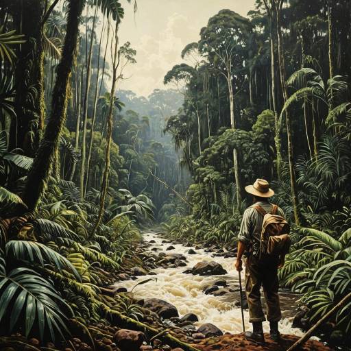 1930s Explorer in Amazon Rainforest 1930s Explorer in Amazon Rainforest