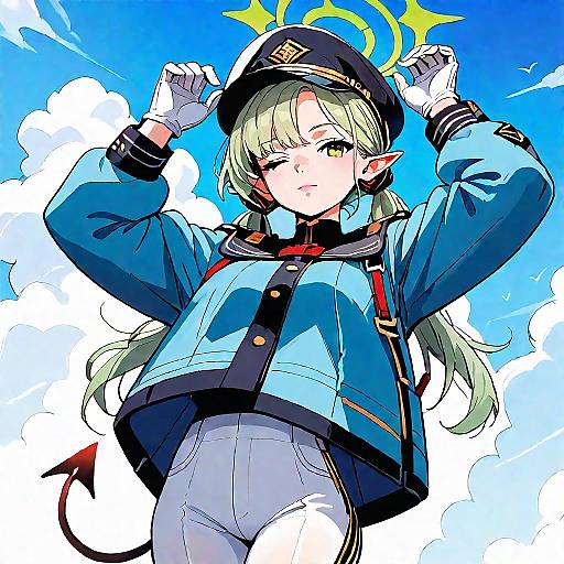 Anime Girl with Unique Demon Features