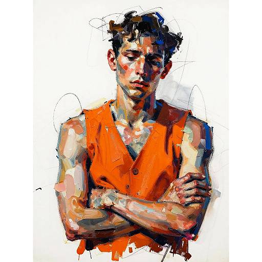 Neo-Expressionist Distorted Man Portrait