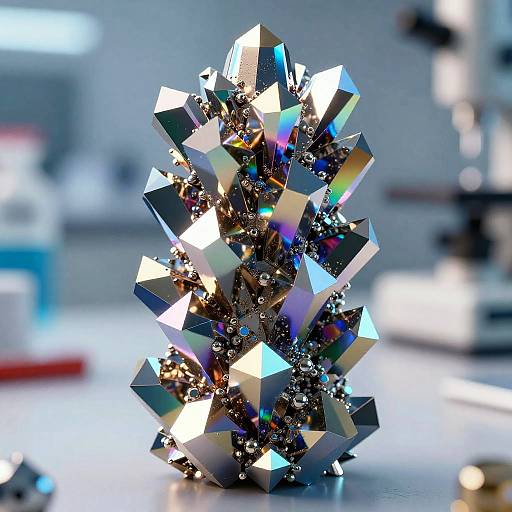 Vivid Bismuth Crystals Spiral