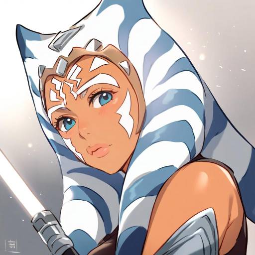 Illustration of Ahsoka tano, star wars in the style of Taneda yuuta