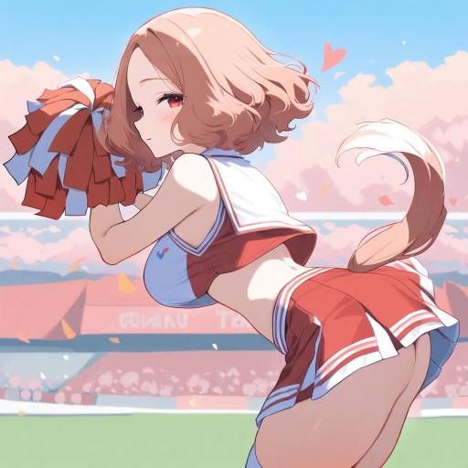 Dynamic Cheerleader in Action
