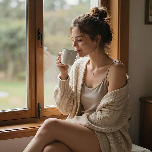 Cozy Coffee Moments: A Serene Portrait