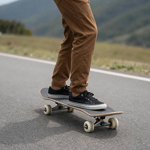 Skateboarding Action on a Scenic Road