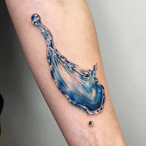 Hyper-Realistic Water Forearm Tattoo