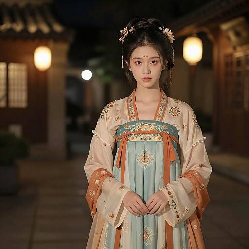 Yangmi Moonlit Hanfu Ultra-Real Portrait