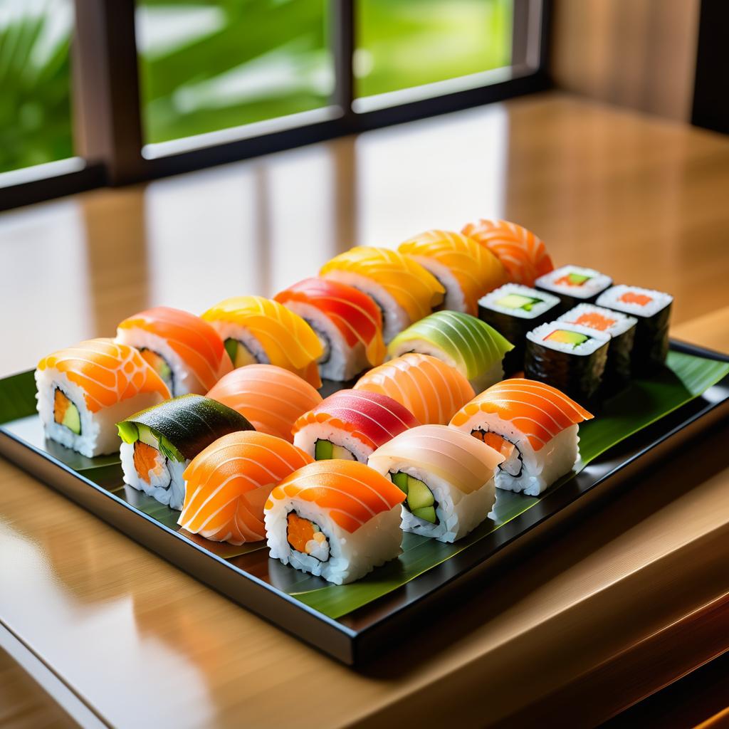 Elegant Sushi Platter in Ultra-Realistic Detail