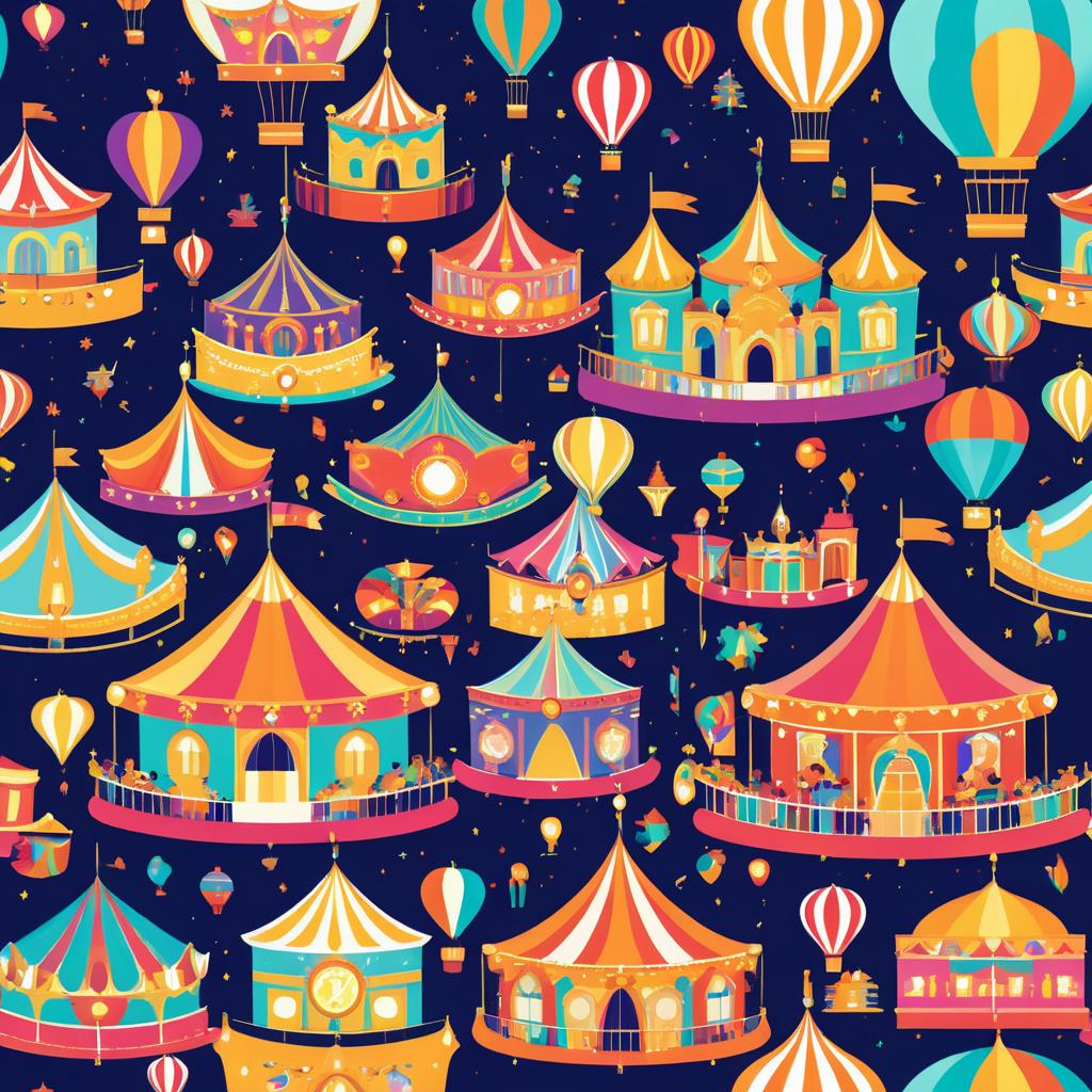 Joyful Carnival Scene in Flat Design