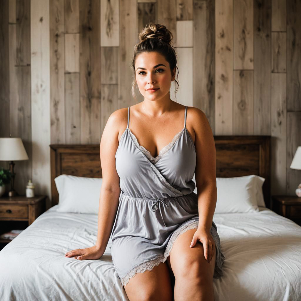 Relaxed Bedroom Photoshoot with Curvy Model