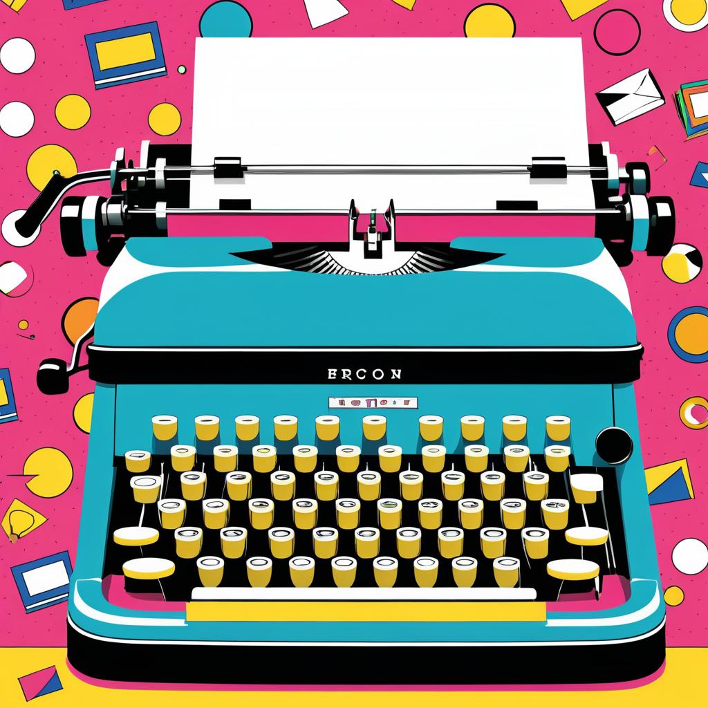 Retro Pop Art Typewriter Illustration