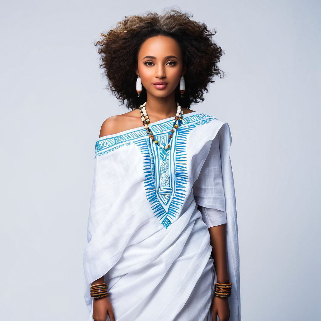 Amazed Ethiopian Teenager in Traditional Attire