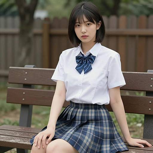 Asian Woman in Stylish Outdoor Portrait