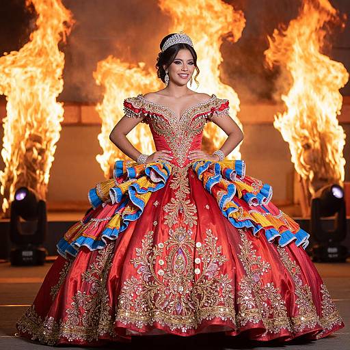 Radiant Mariachi-Style Quinceañera Flames