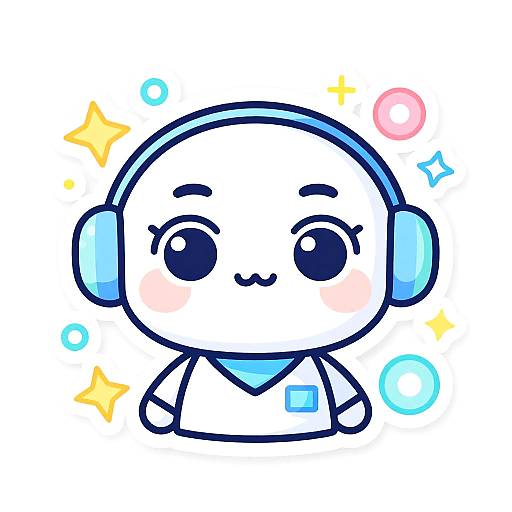 Cute AI Assistant Sticker Design