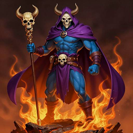 Mysterious Blue-Skinned Demon Illustration