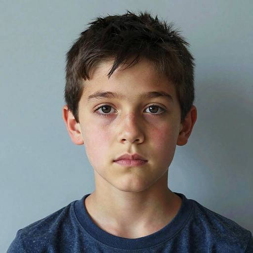 Portrait of a Young Boy with Neutral Expression