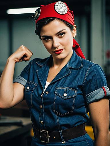 Photorealistic Rosie Riveter Cosplay