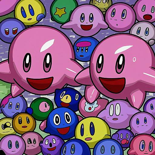 Illustration of Elfilin, kirby (series) in the style of Gibagiba
