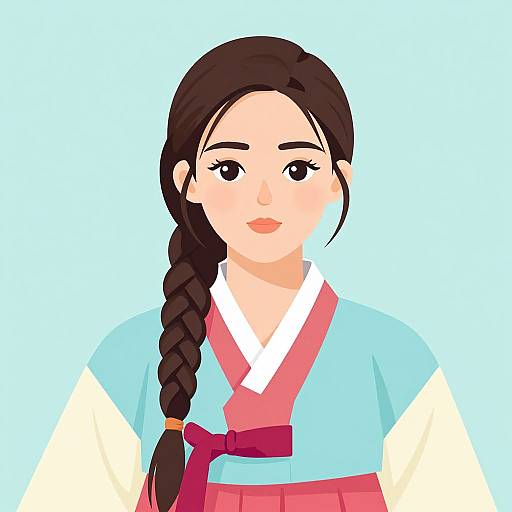 Young Korean Woman in Modern Hanbok