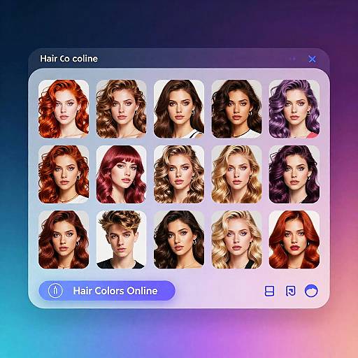 Vibrant Hair Colors Digital Interface