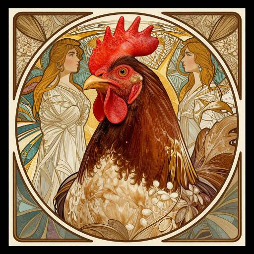 Art Deco KPC Chicken Portrait