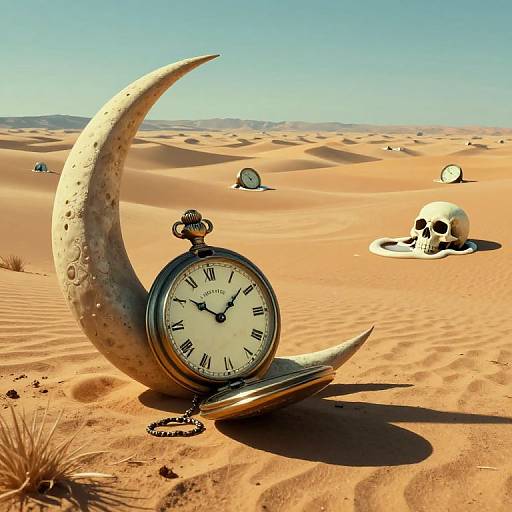 Surreal Melting Clocks Desertscape