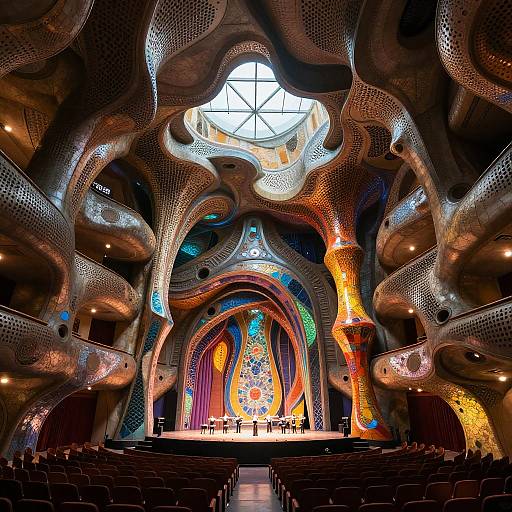 Futuristic Concert Hall with Surreal Design