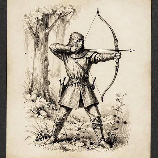 Medieval Archer Tattoo Sketch