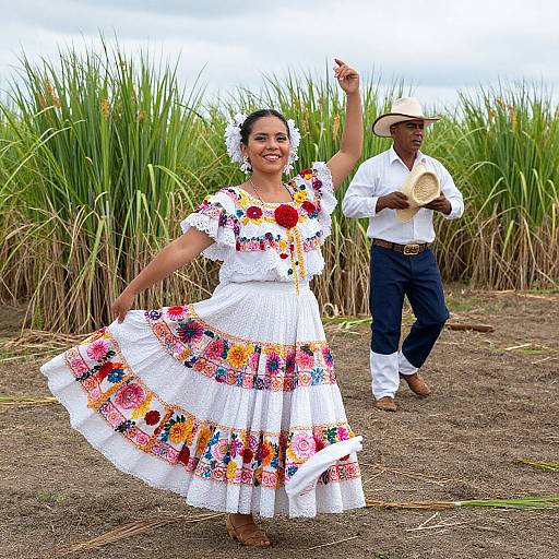 Puerto Rican Dance in Sugarcane Field