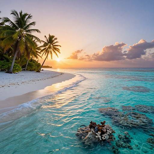 Serene Tropical Island Sunset Scene