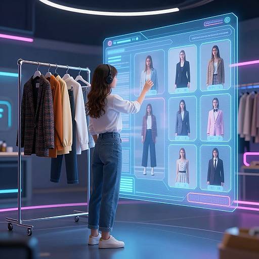 Futuristic AI Virtual Fashion Exploration