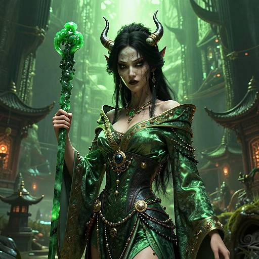 Cyberpunk D&D Female Tengu Horror