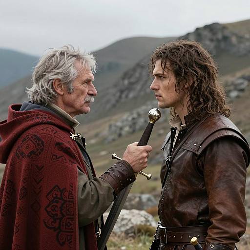 Medieval Confrontation in Mountain Landscape