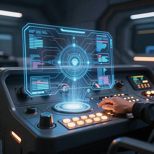 Futuristic AI Spaceship Console