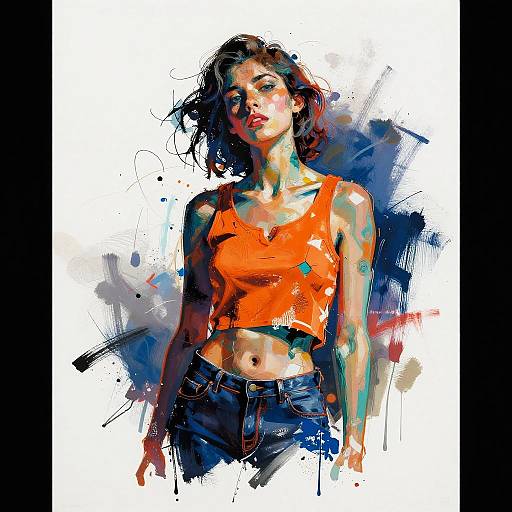 Expressionist Semi-Abstract Female Portrait