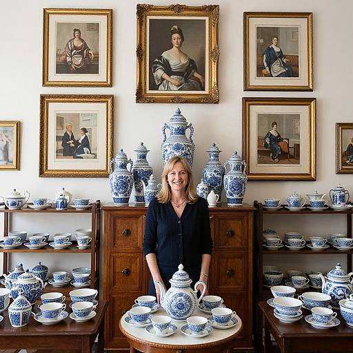 Antique Shop Owner with Curated Display