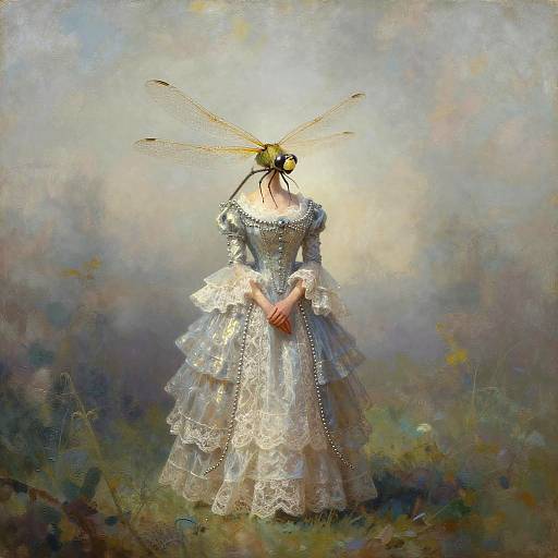 Victorian Dragonfly in Ethereal Portrait