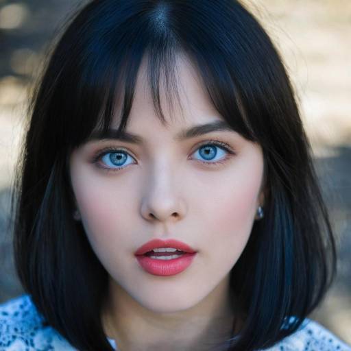 Blue-Eyed Girl Portrait in Traditional Style