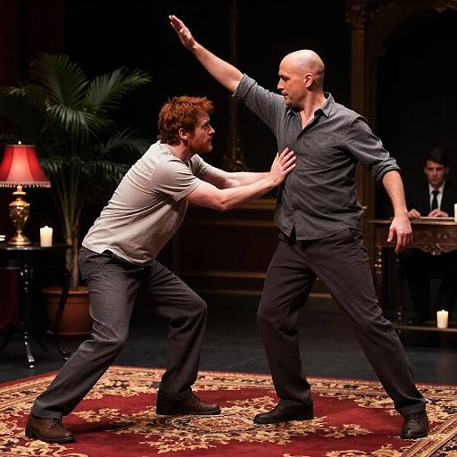 Dramatic Confrontation in Ornate Room