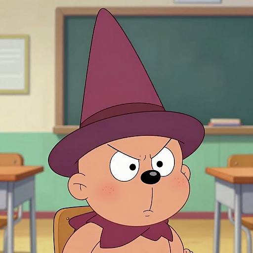 Playful Dunce Hat Cartoon Character