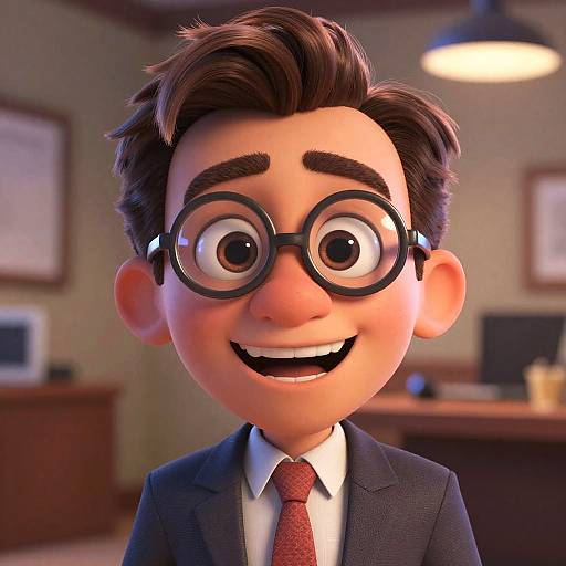 Lovably Clueless 3D Office Caricature