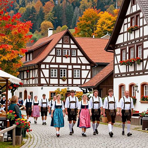 Traditional Bavarian Folk Festival Scene