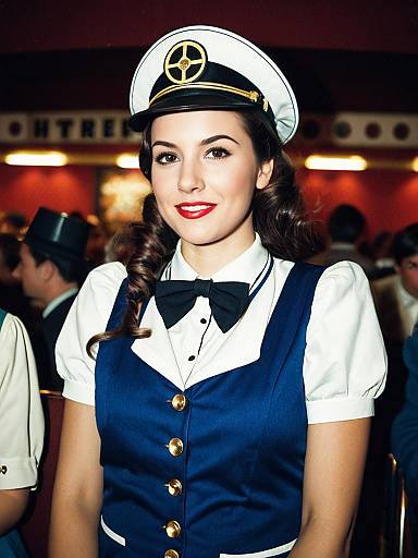 Woman in Retro Usherette Costume
